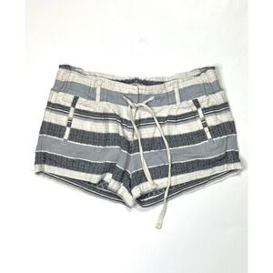 Lou & Grey Shorts Women's XS Tie Waist Gray Striped Summer